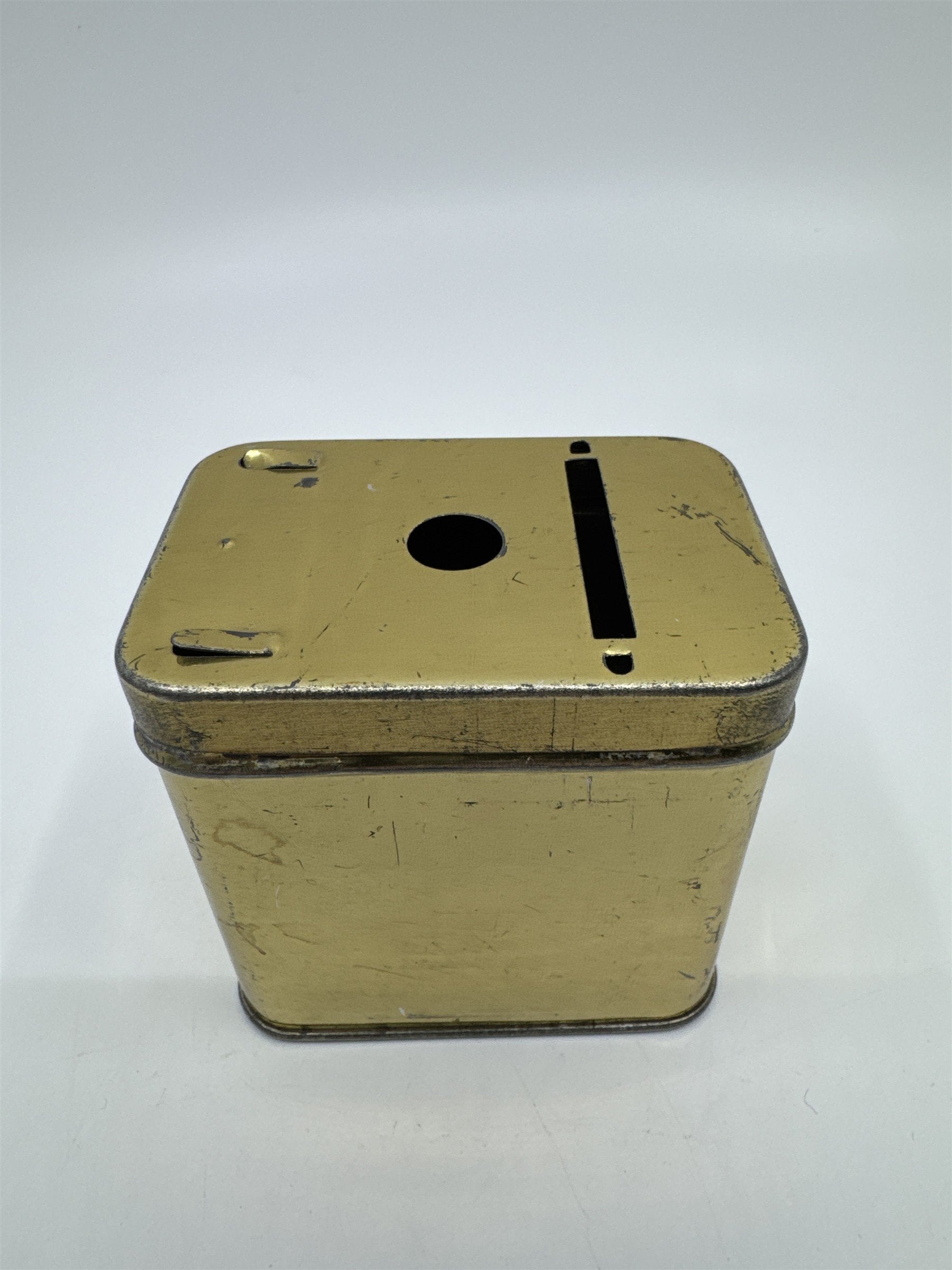 Vintage Gold Metal Home Budget Savings Bank Money Bank