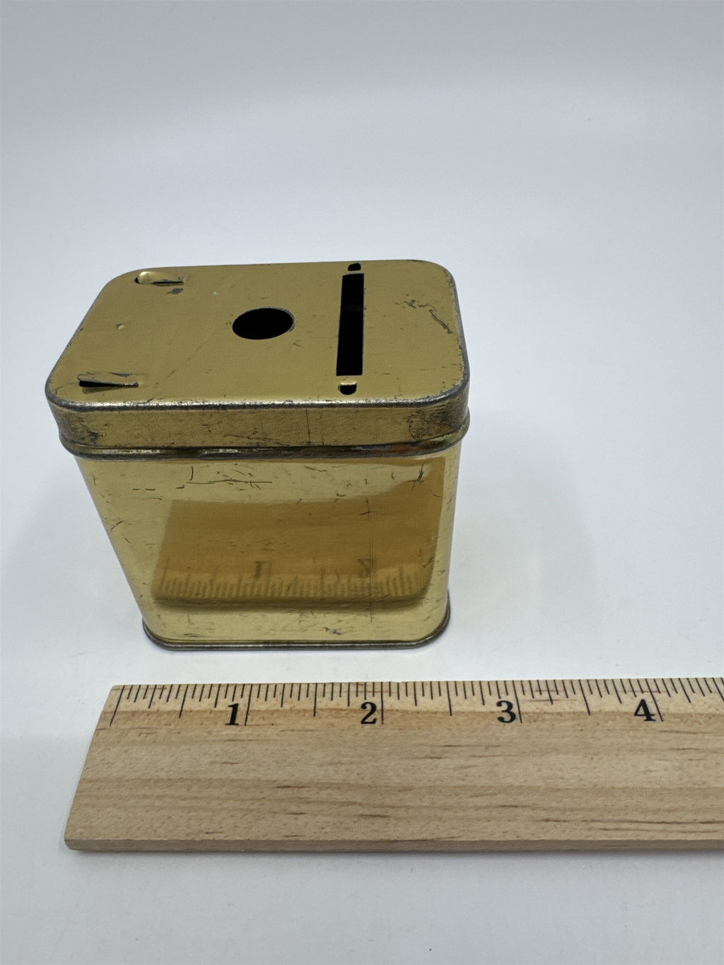 Vintage Gold Metal Home Budget Savings Bank Money Bank