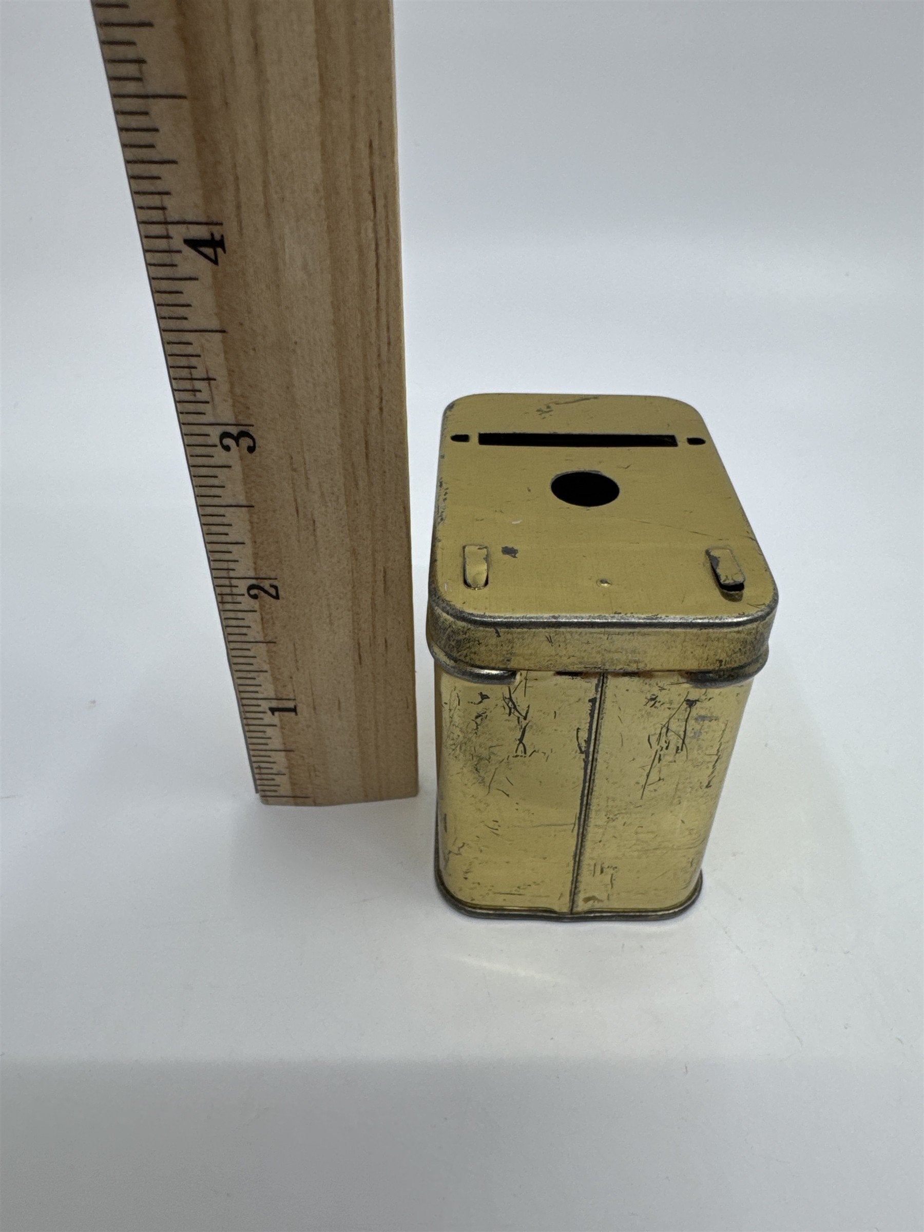 Vintage Gold Metal Home Budget Savings Bank Money Bank