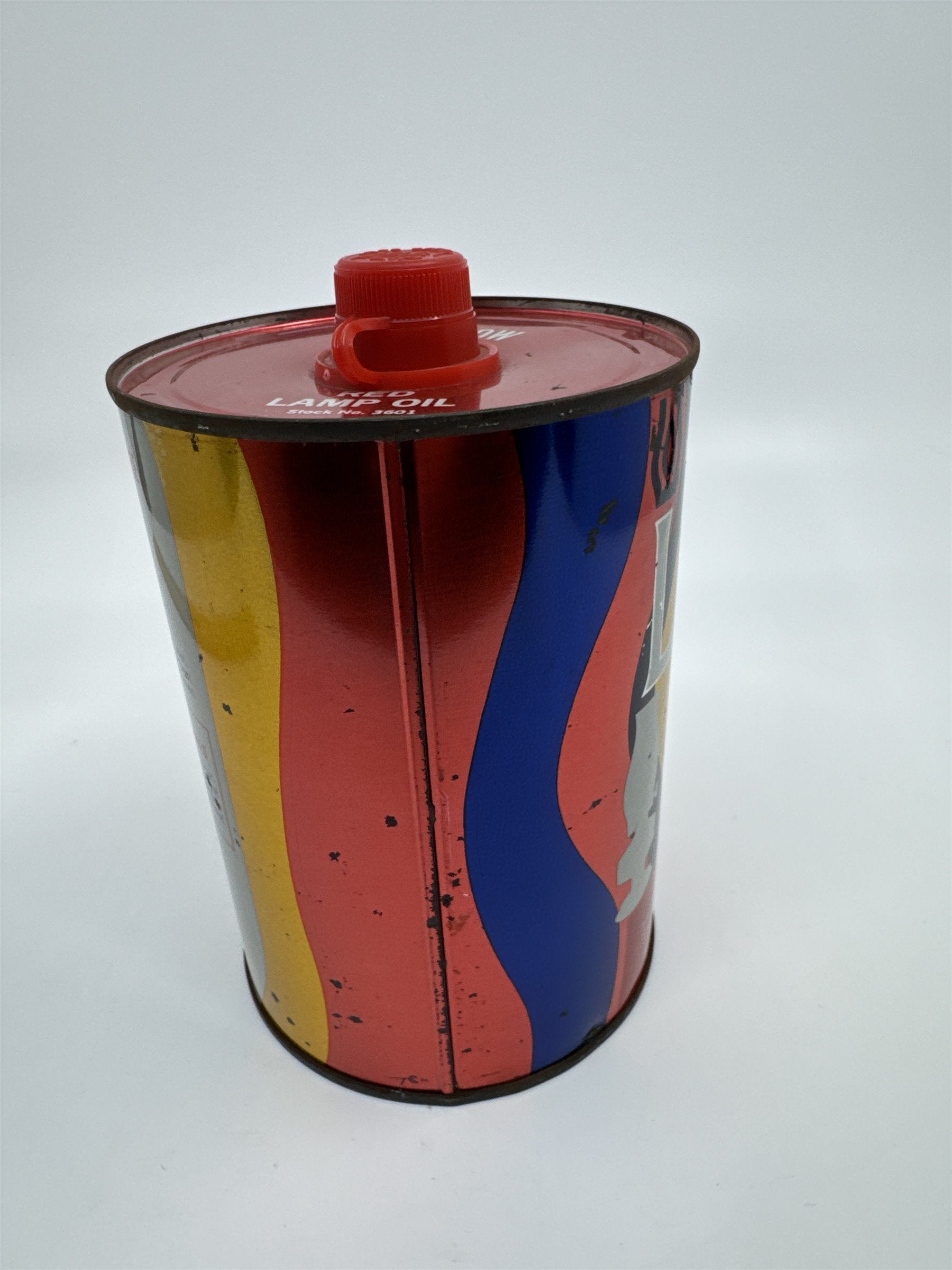 Vintage 32 Fl. Oz Rainbow Lamp Oil Almost Full Lamp Oil Can