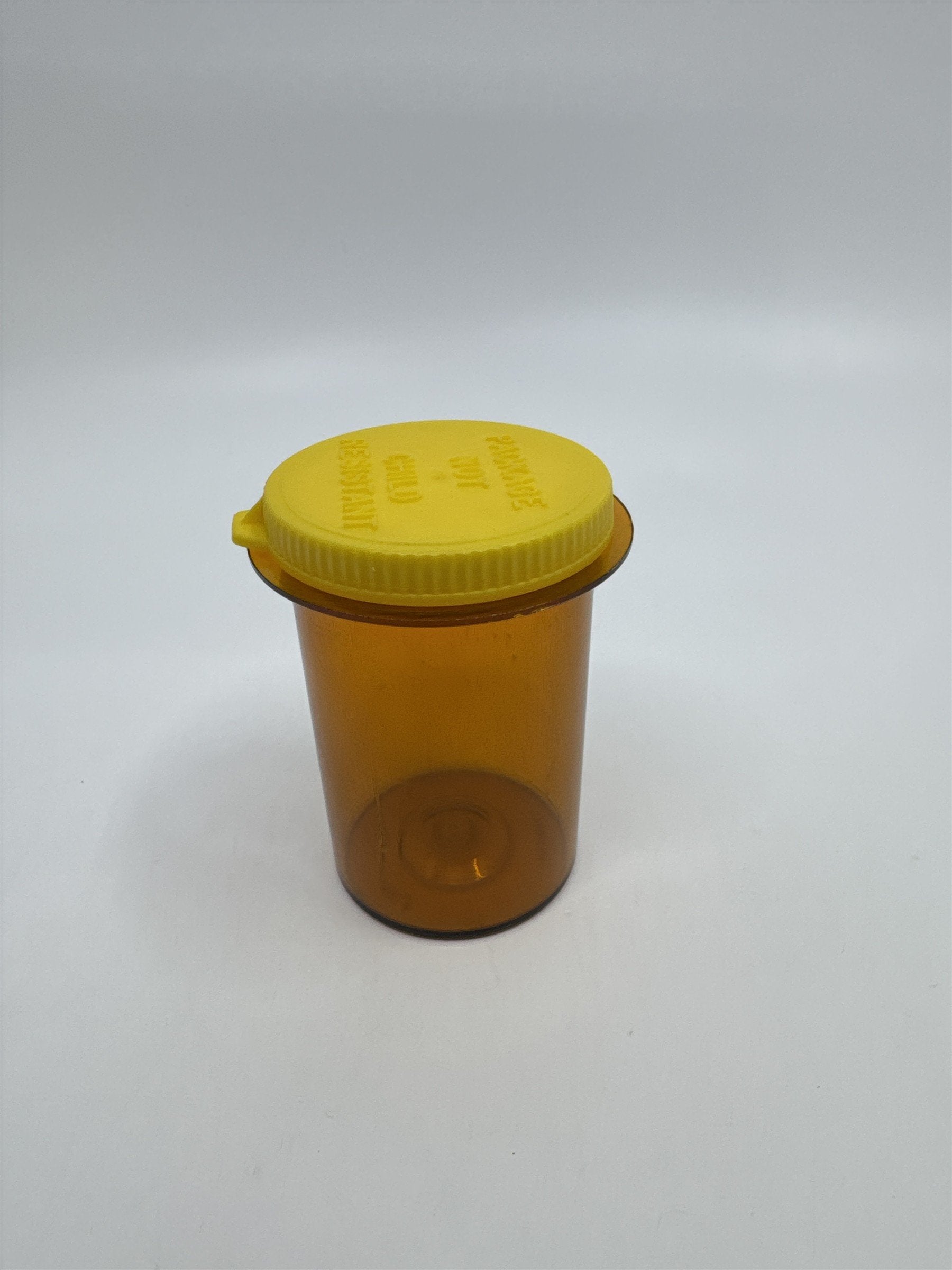 Vintage Nostalgic 30 Dram Empty Pill Bottle Organizer W/ Yellow Lid