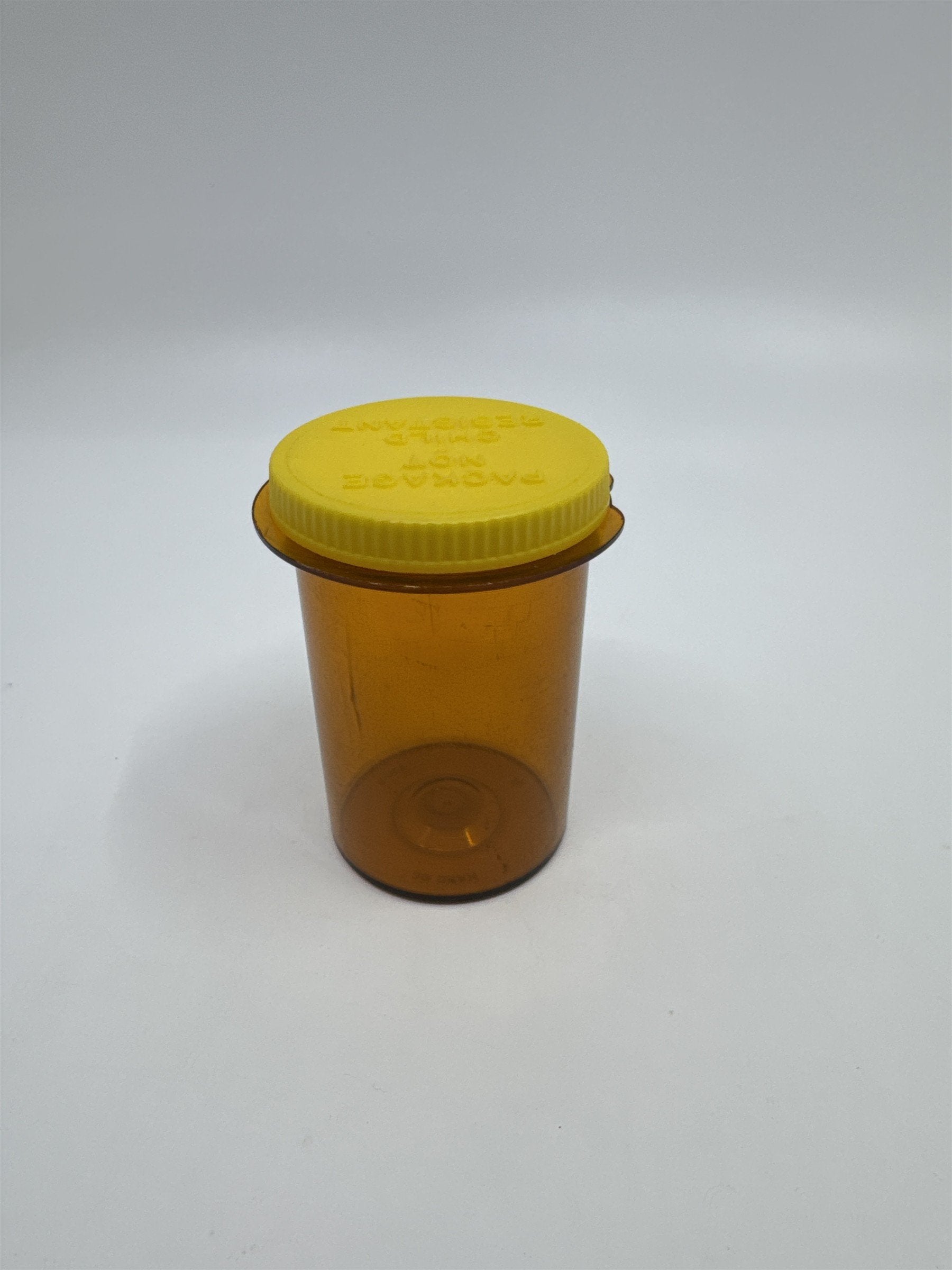 Vintage Nostalgic 30 Dram Empty Pill Bottle Organizer W/ Yellow Lid