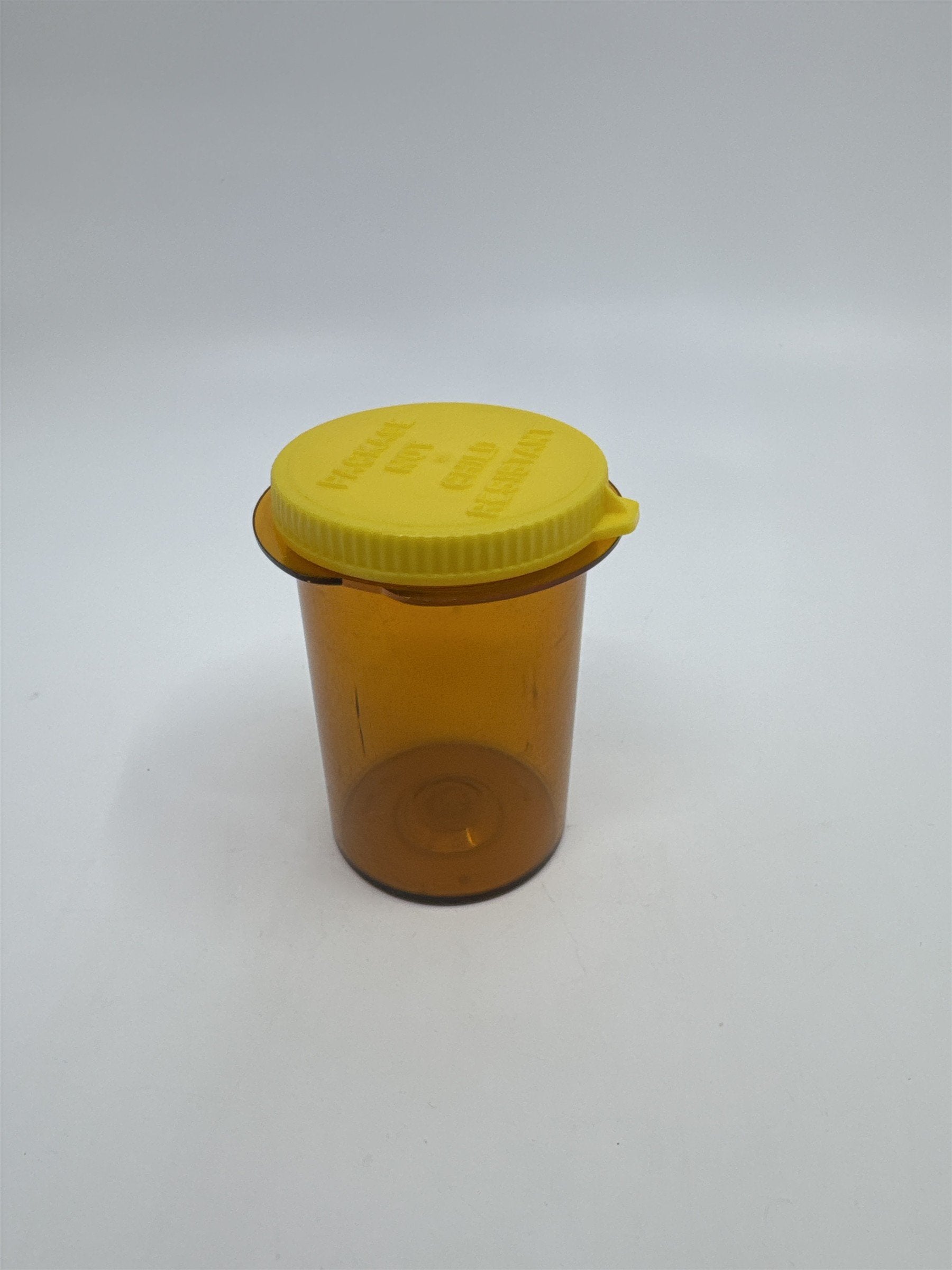 Vintage Nostalgic 30 Dram Empty Pill Bottle Organizer W/ Yellow Lid