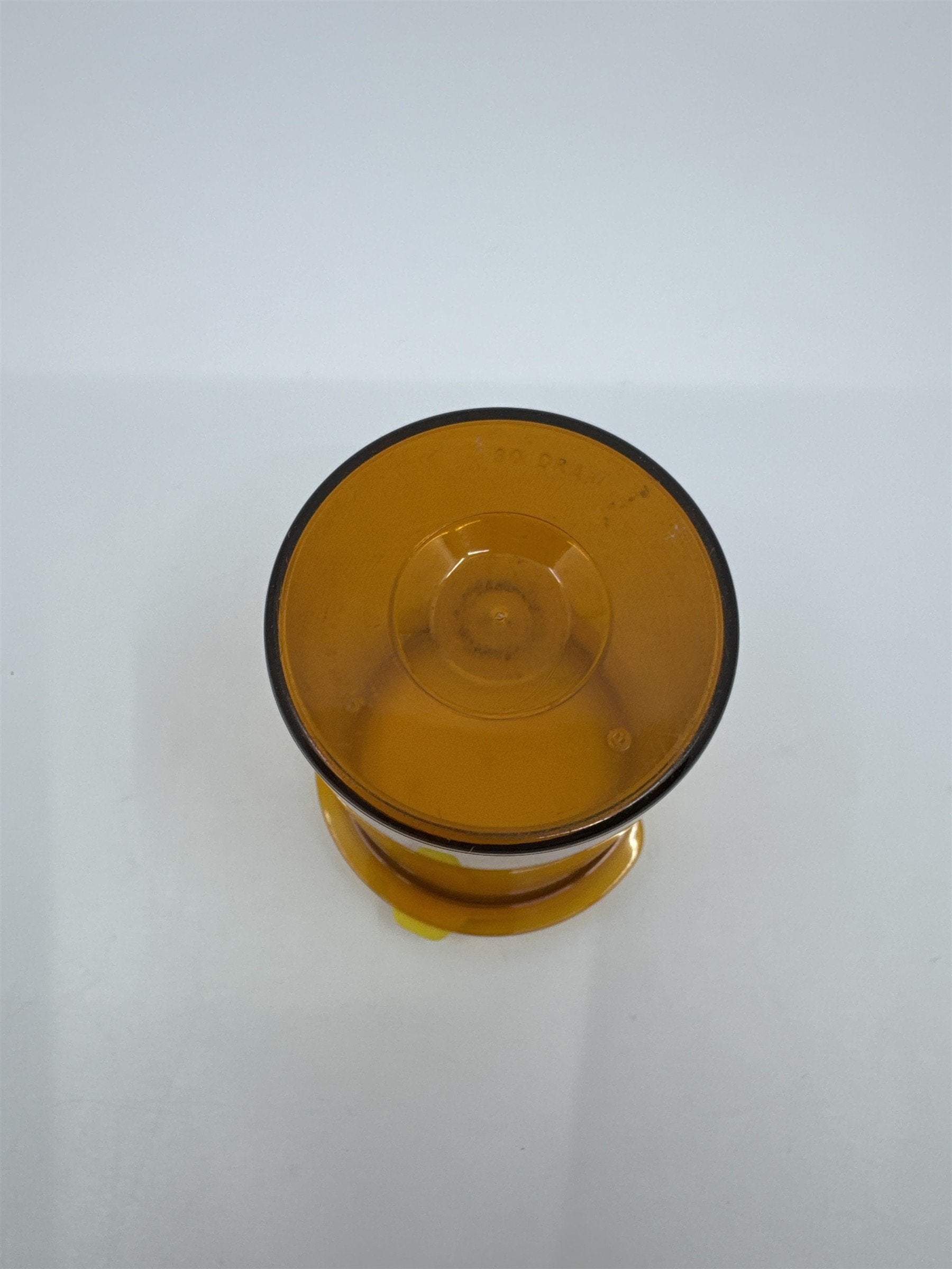 Vintage Nostalgic 30 Dram Empty Pill Bottle Organizer W/ Yellow Lid