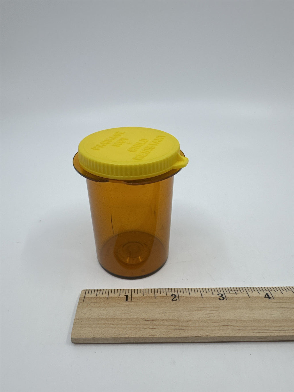 Vintage Nostalgic 30 Dram Empty Pill Bottle Organizer W/ Yellow Lid