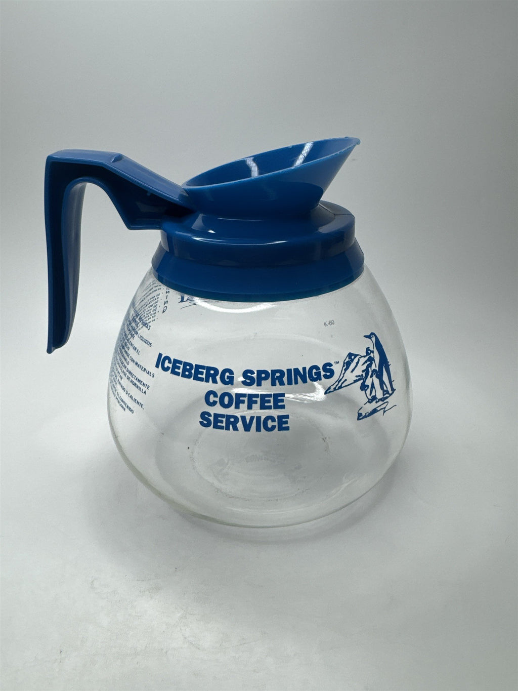 Vintage Iceberg Springs Coffee Service Penguins on Icebergs Coffee Carafe Blue