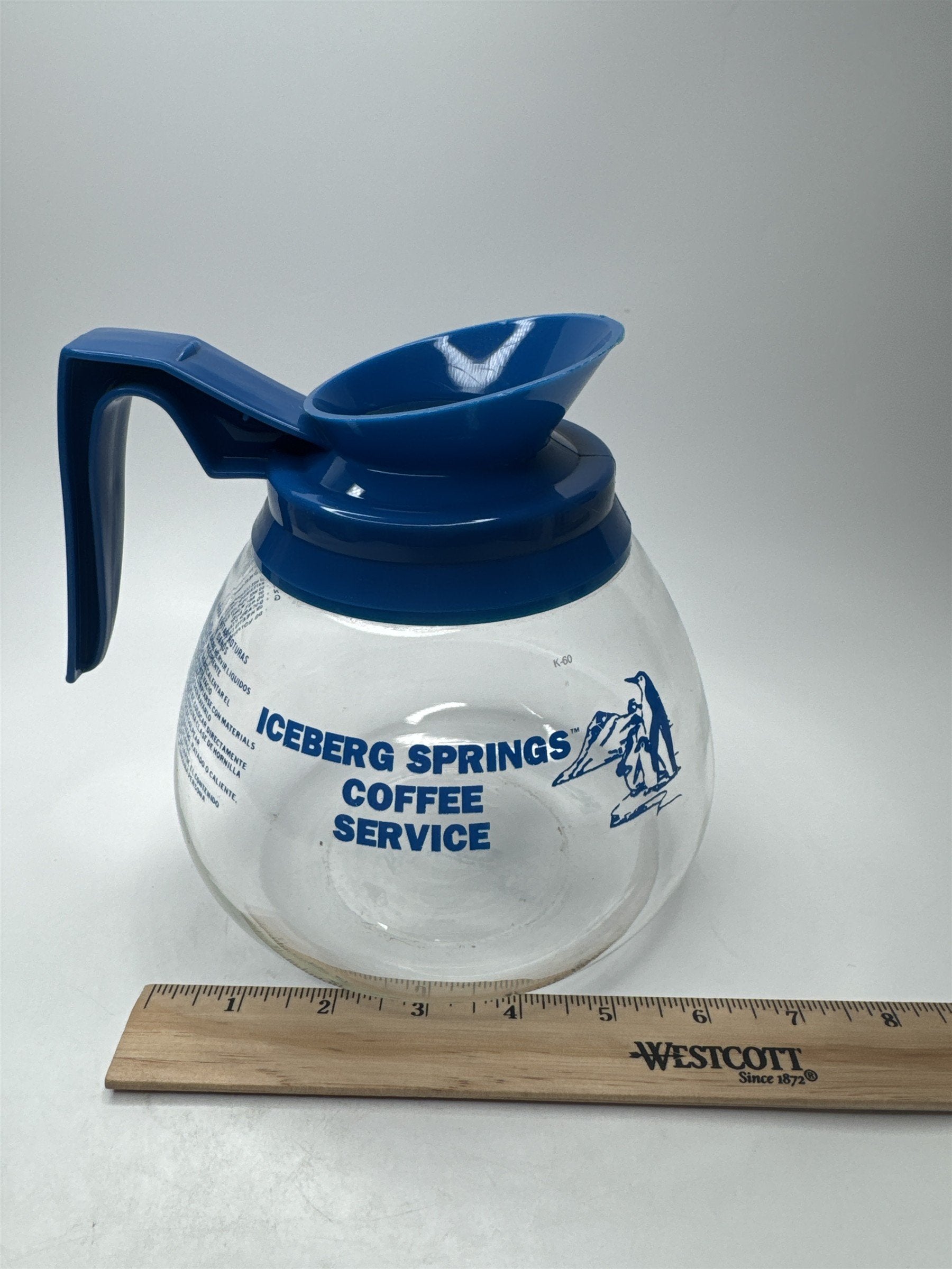 Vintage Iceberg Springs Coffee Service Penguins on Icebergs Coffee Carafe Blue