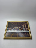 Last Supper Lithograph in Golden Embellished Plastic Frame Wall Hanging