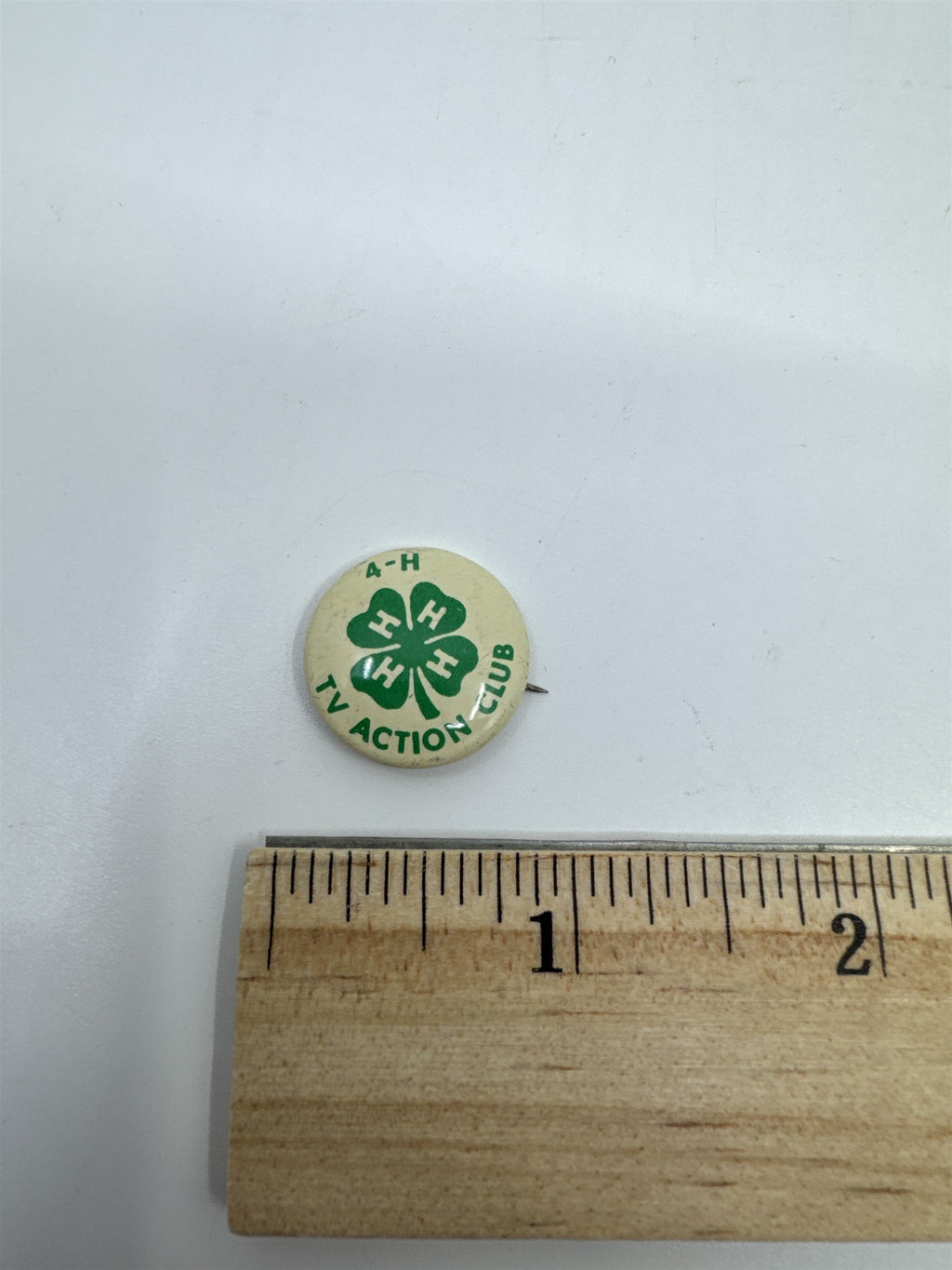 Vintage 4-H TV Action Club Pin With Green Clover