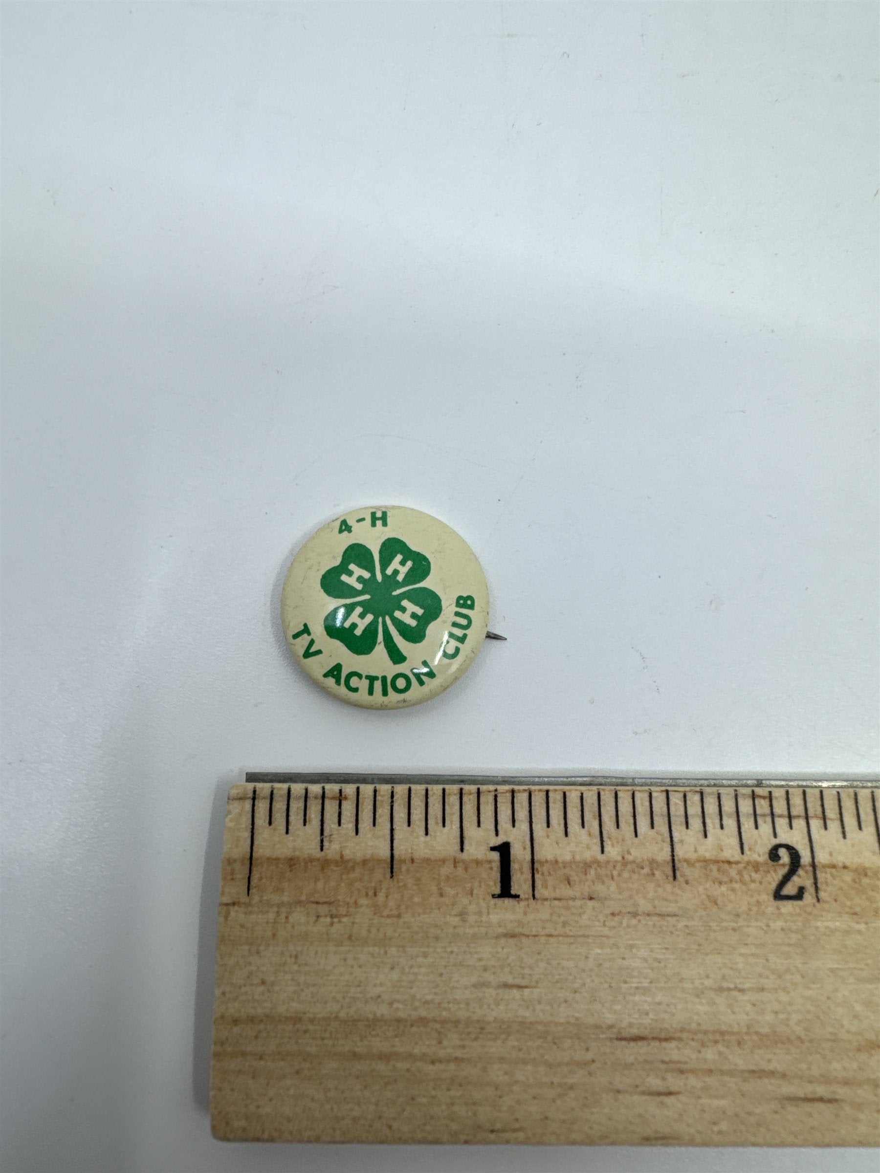 Vintage 4-H TV Action Club Pin With Green Clover