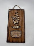 Ontario's Niagara Falls Vintage Hanging Plaque with Metal Deer Temperature Gauge