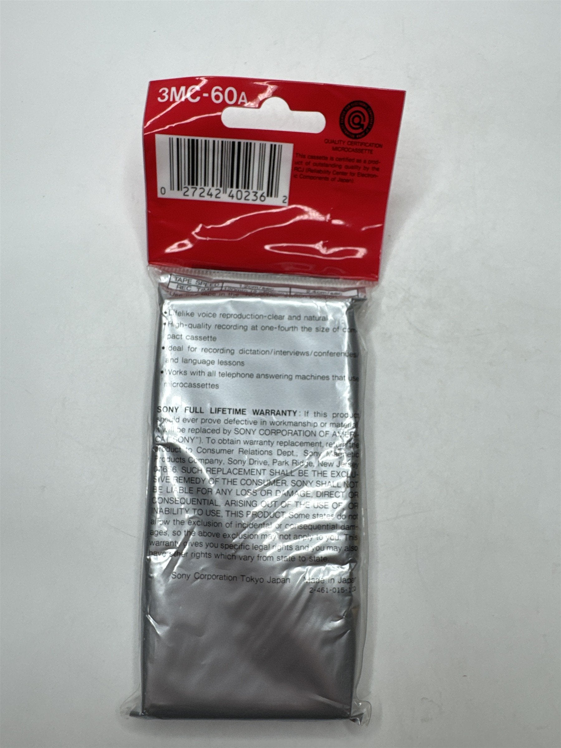 Vintage Pack of 3 Sony Microcassette MC60 3MC-60