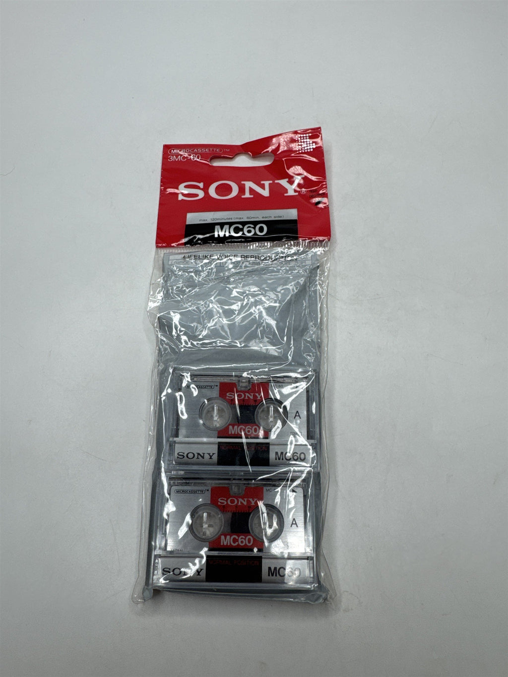 Vintage Pack of 2 Sony Microcassette MC60 3MC-60