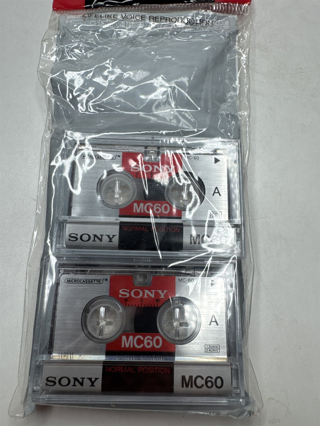 Vintage Pack of 2 Sony Microcassette MC60 3MC-60