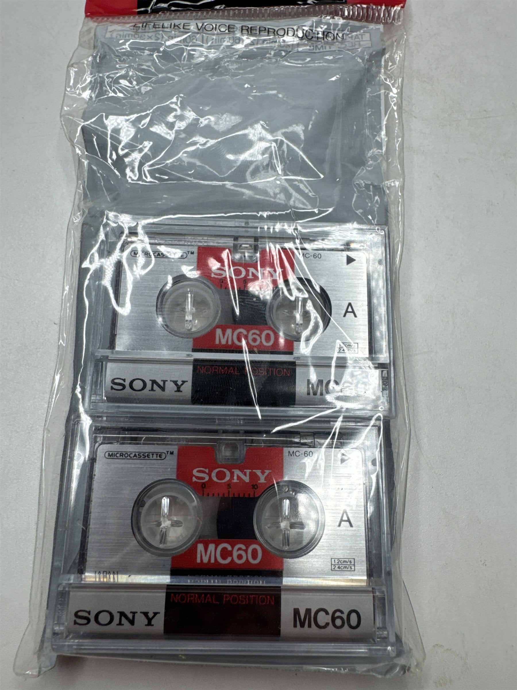 Vintage Pack of 2 Sony Microcassette MC60 3MC-60