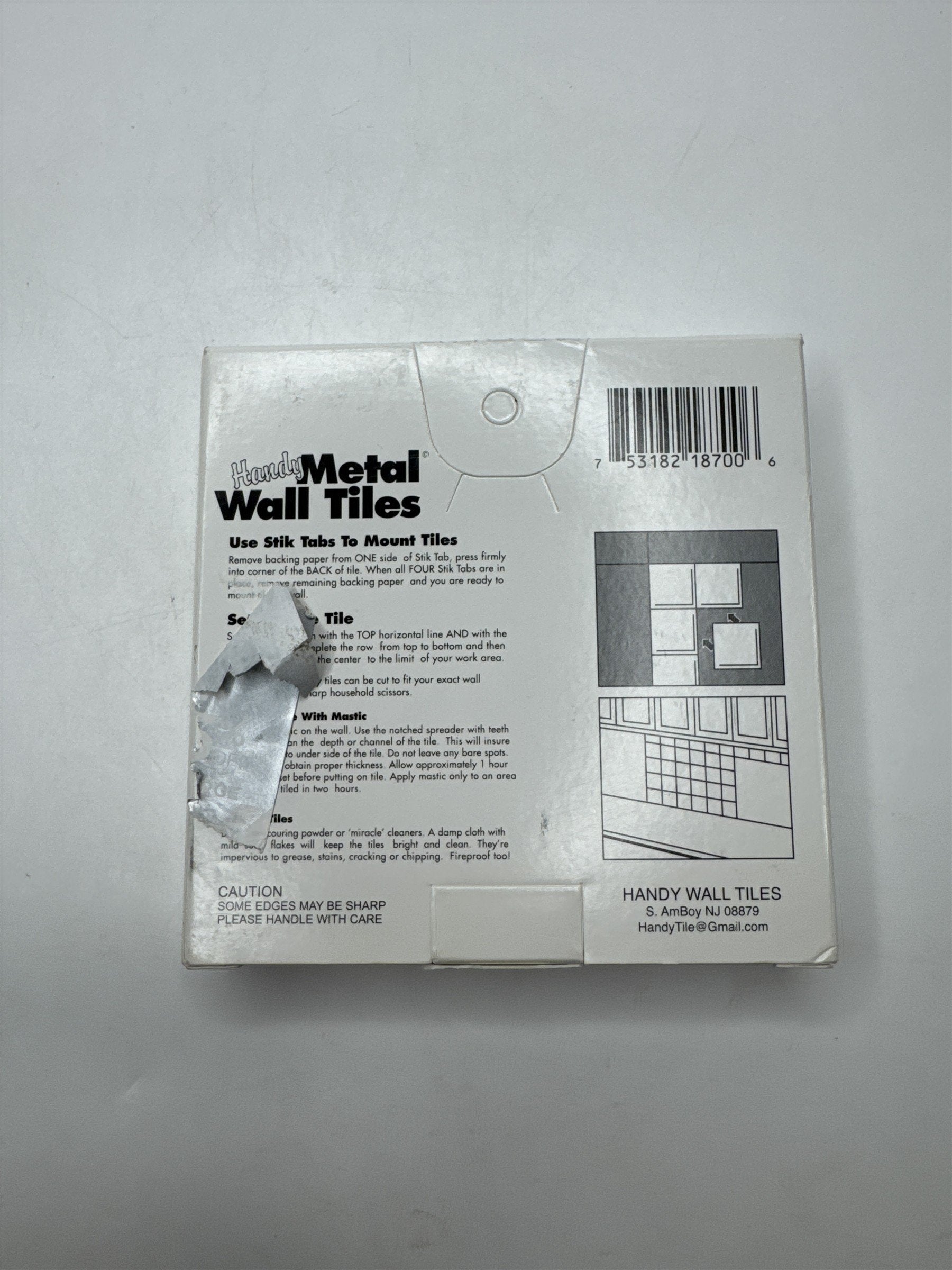 NEW 24 Pack Stainless Metal Look Handy Self Stick Metal Wall Tiles 3 Square Feet