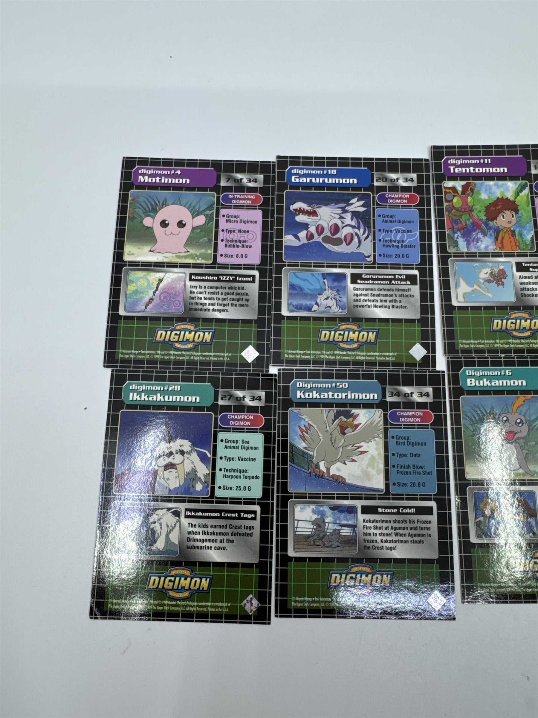 Set Of 10 Digimon Trading Cards