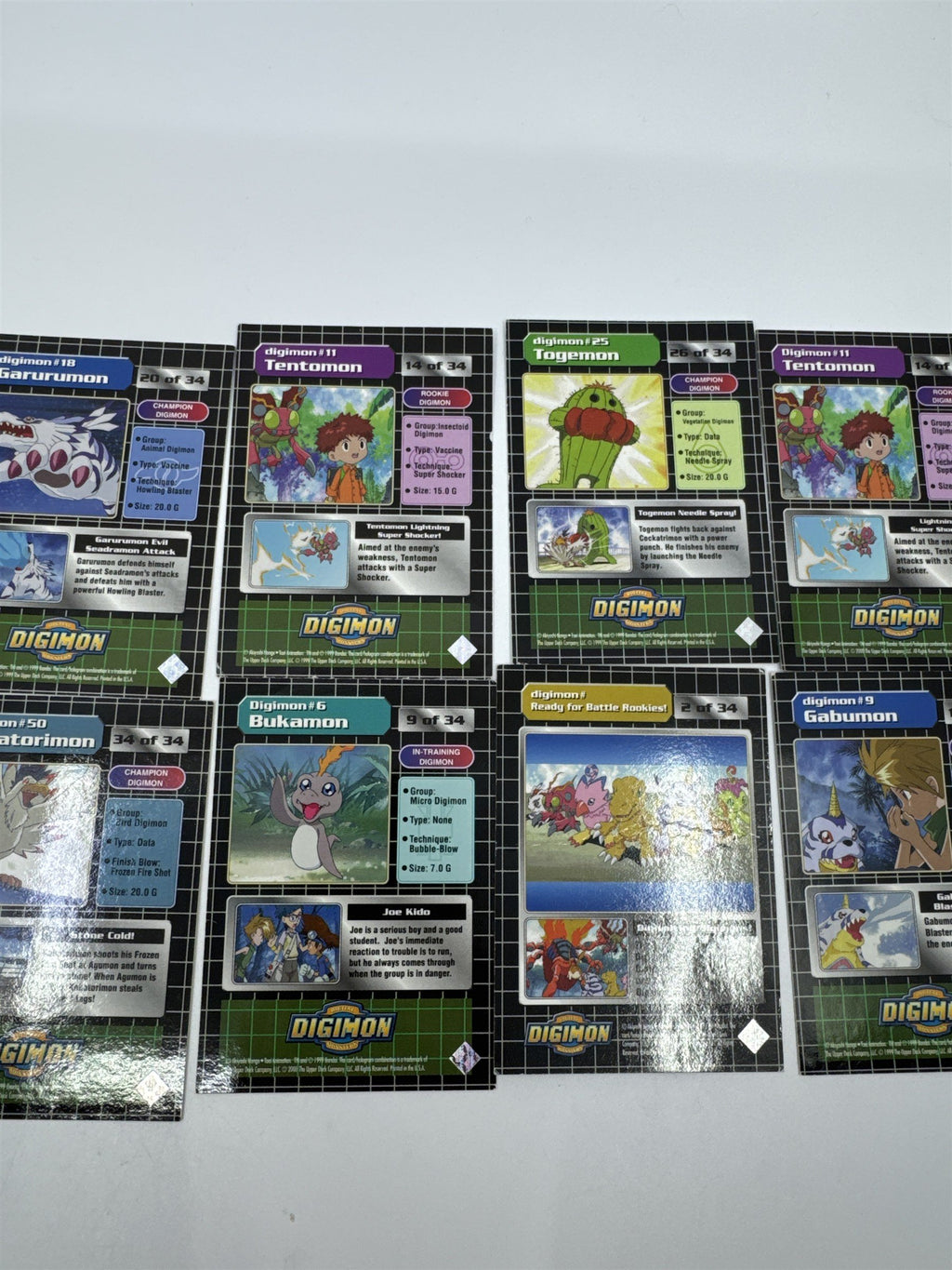 Set Of 10 Digimon Trading Cards