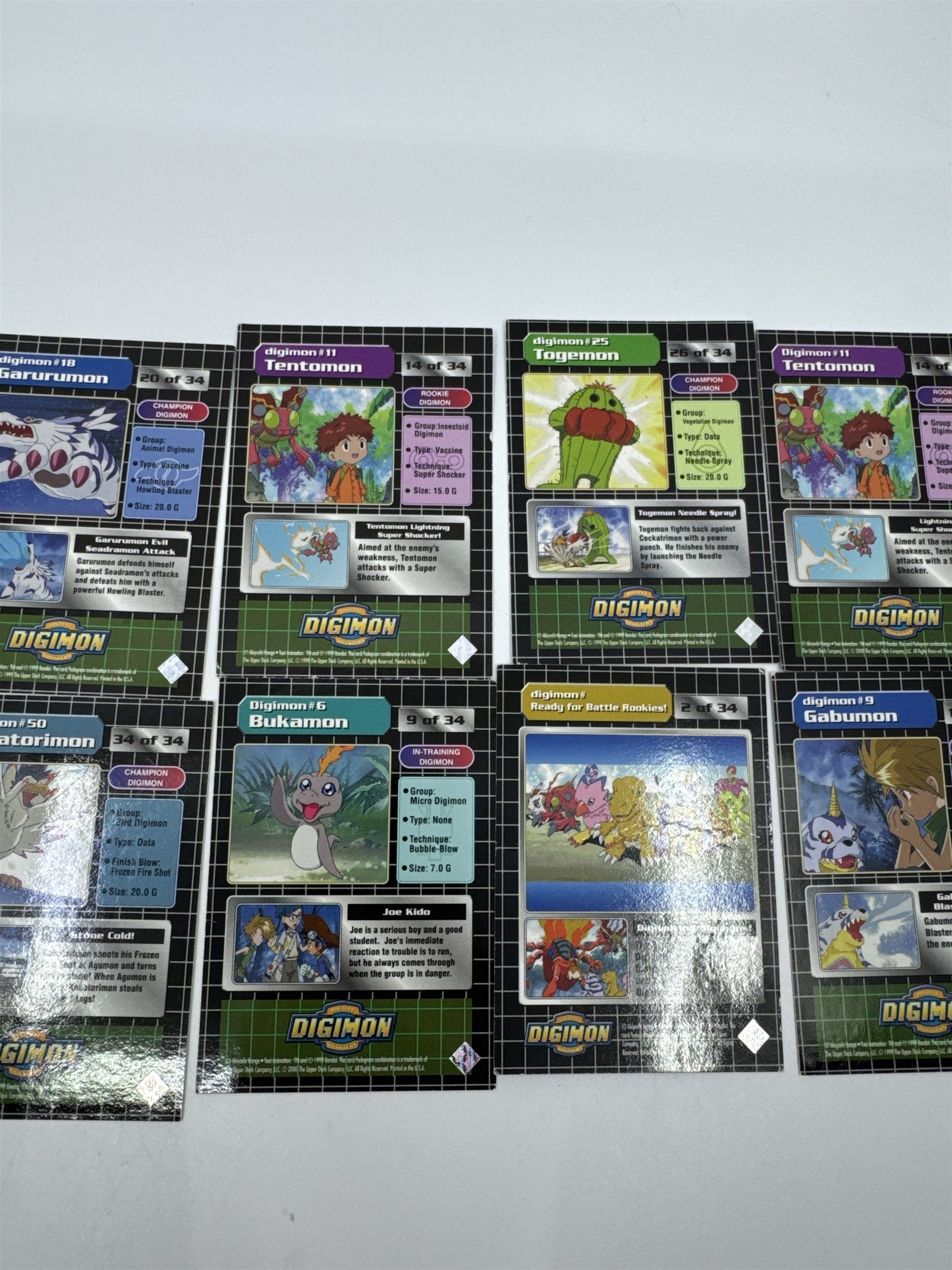 Set Of 10 Digimon Trading Cards