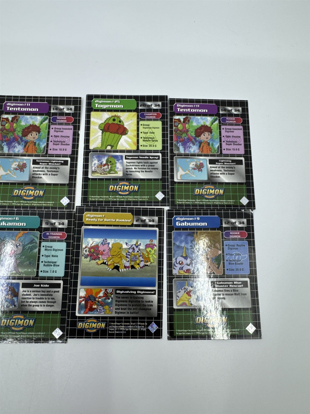 Set Of 10 Digimon Trading Cards