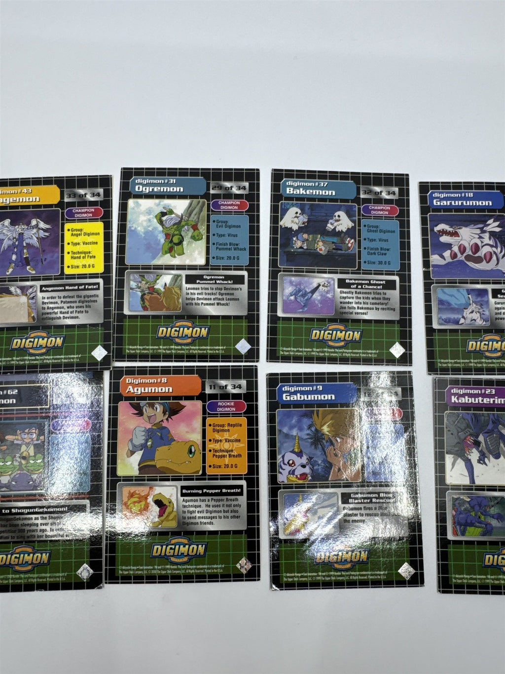 Set Of 10 Digimon Trading Cards