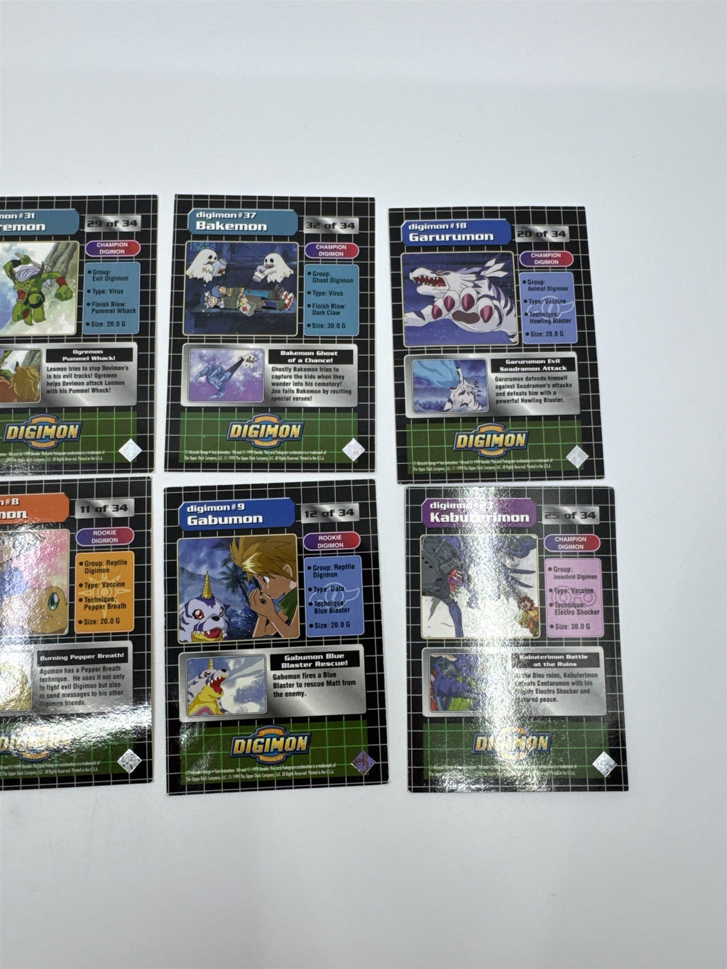 Set Of 10 Digimon Trading Cards