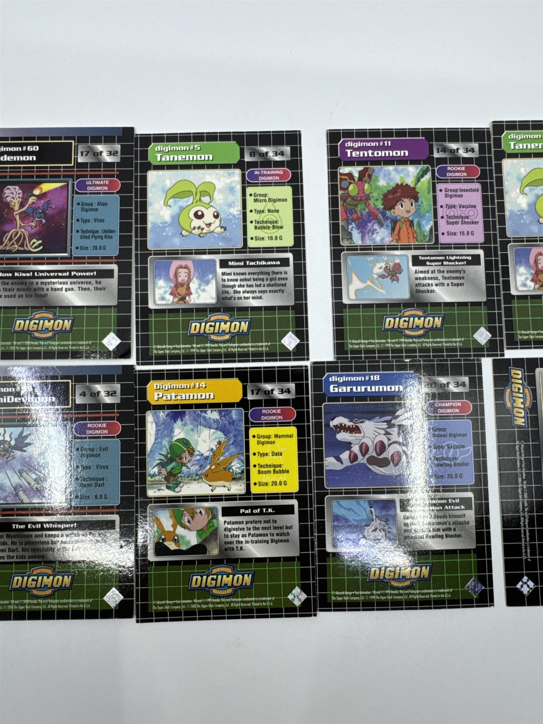 Set Of 10 Digimon Trading Cards