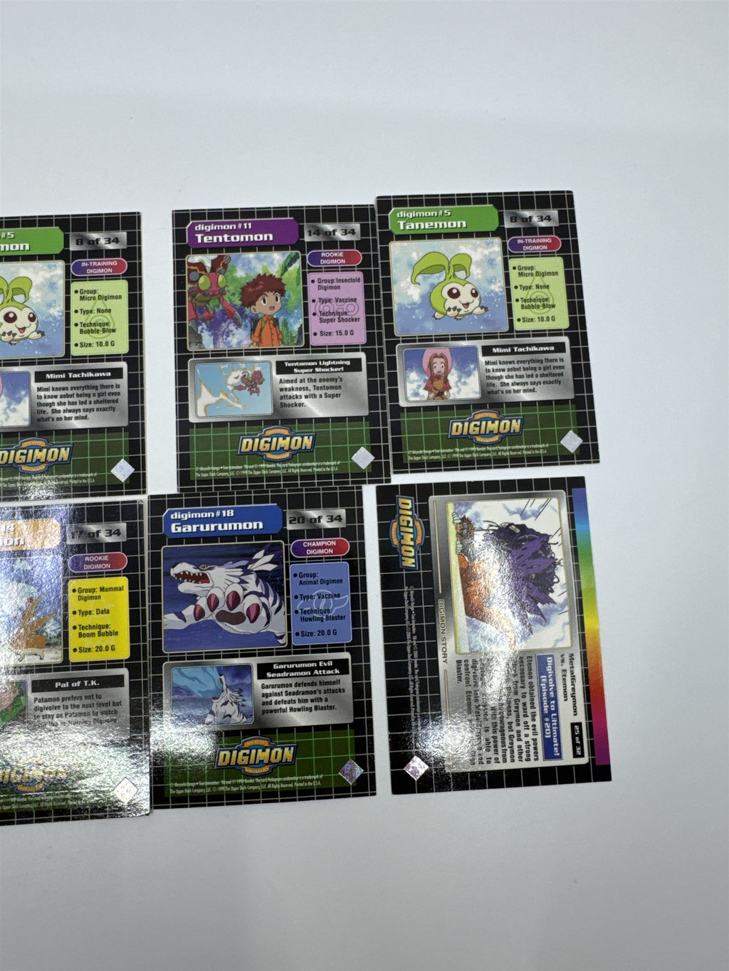 Set Of 10 Digimon Trading Cards
