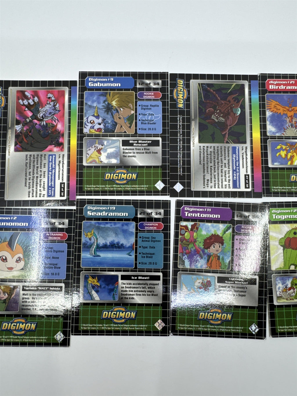 Set Of 10 Digimon Trading Cards