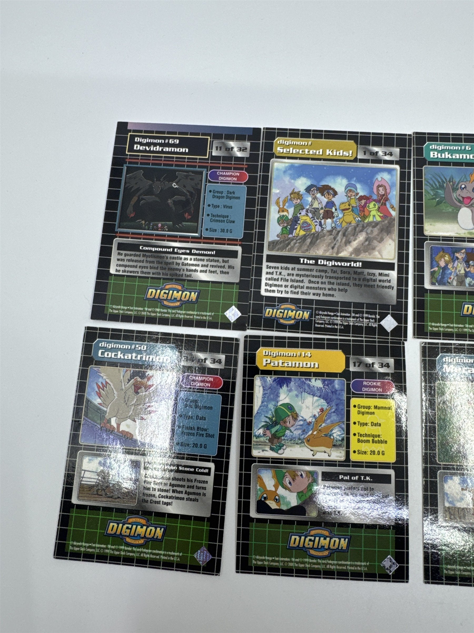 Set Of 10 Digimon Trading Cards