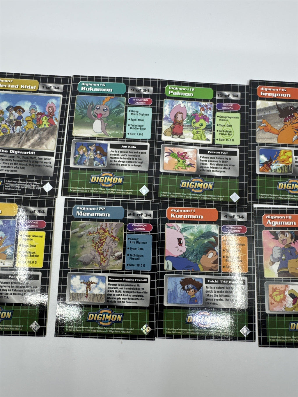 Set Of 10 Digimon Trading Cards