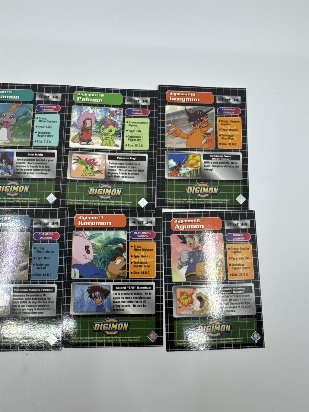 Set Of 10 Digimon Trading Cards