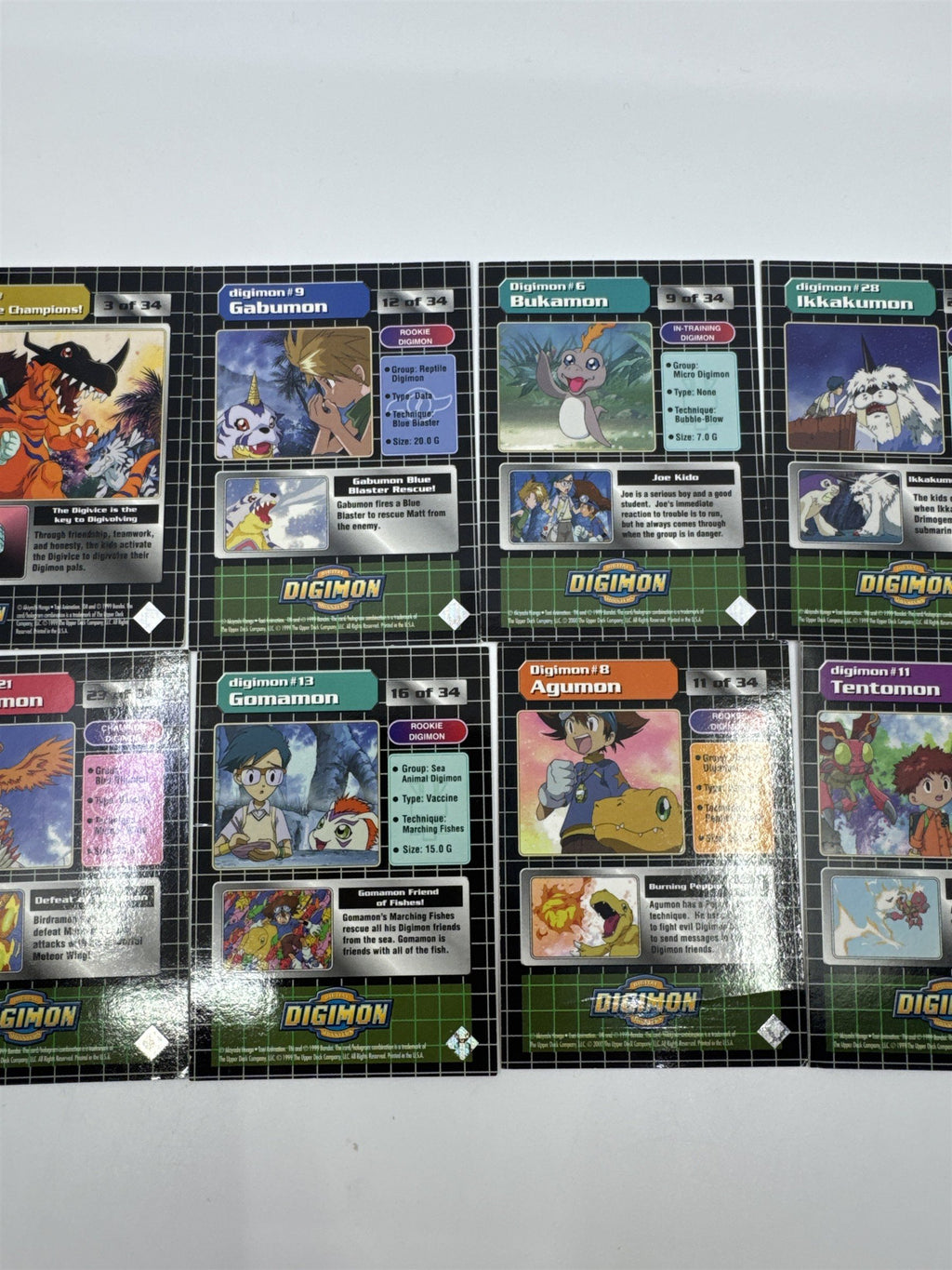 Set Of 10 Digimon Trading Cards