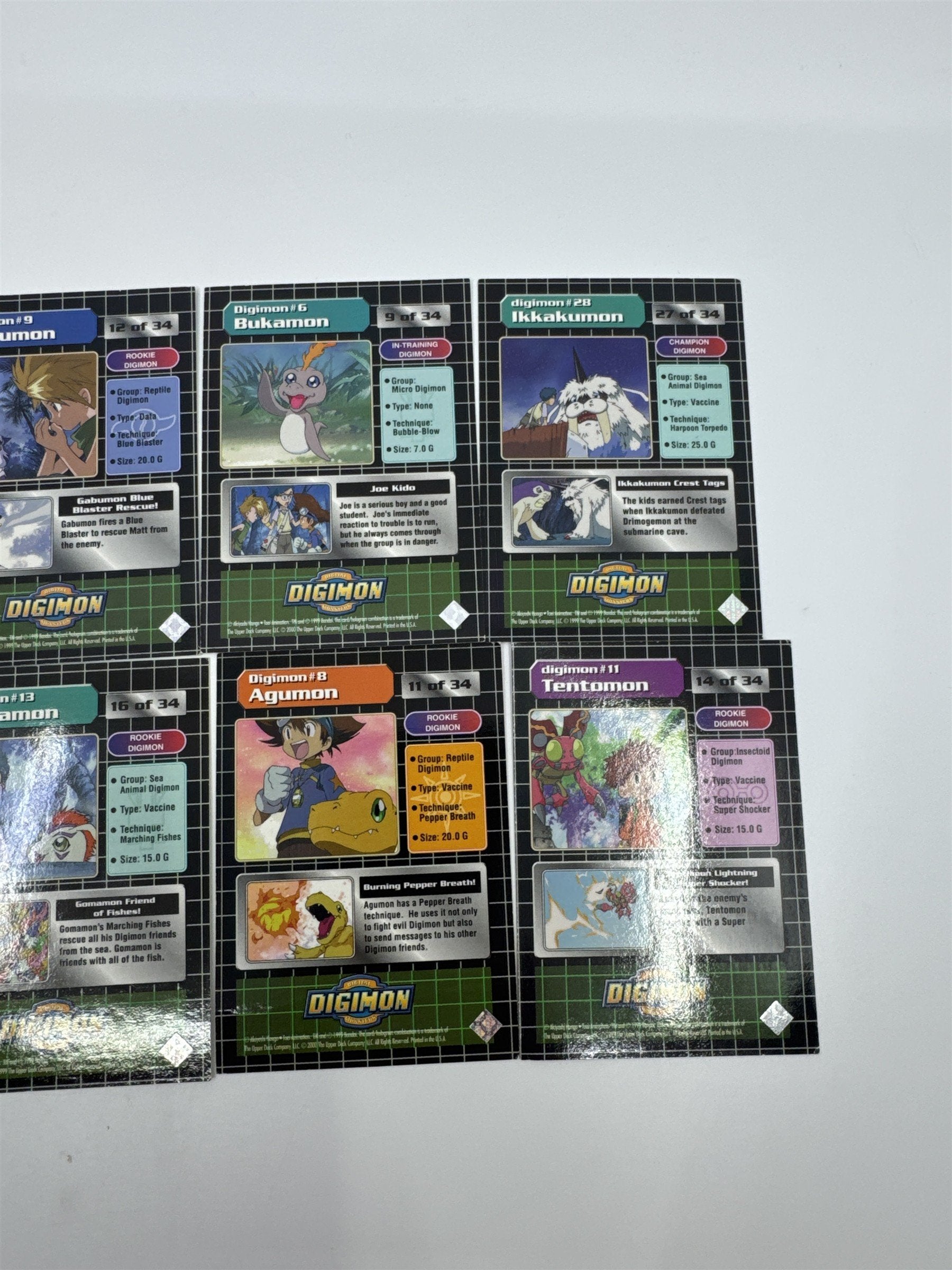 Set Of 10 Digimon Trading Cards