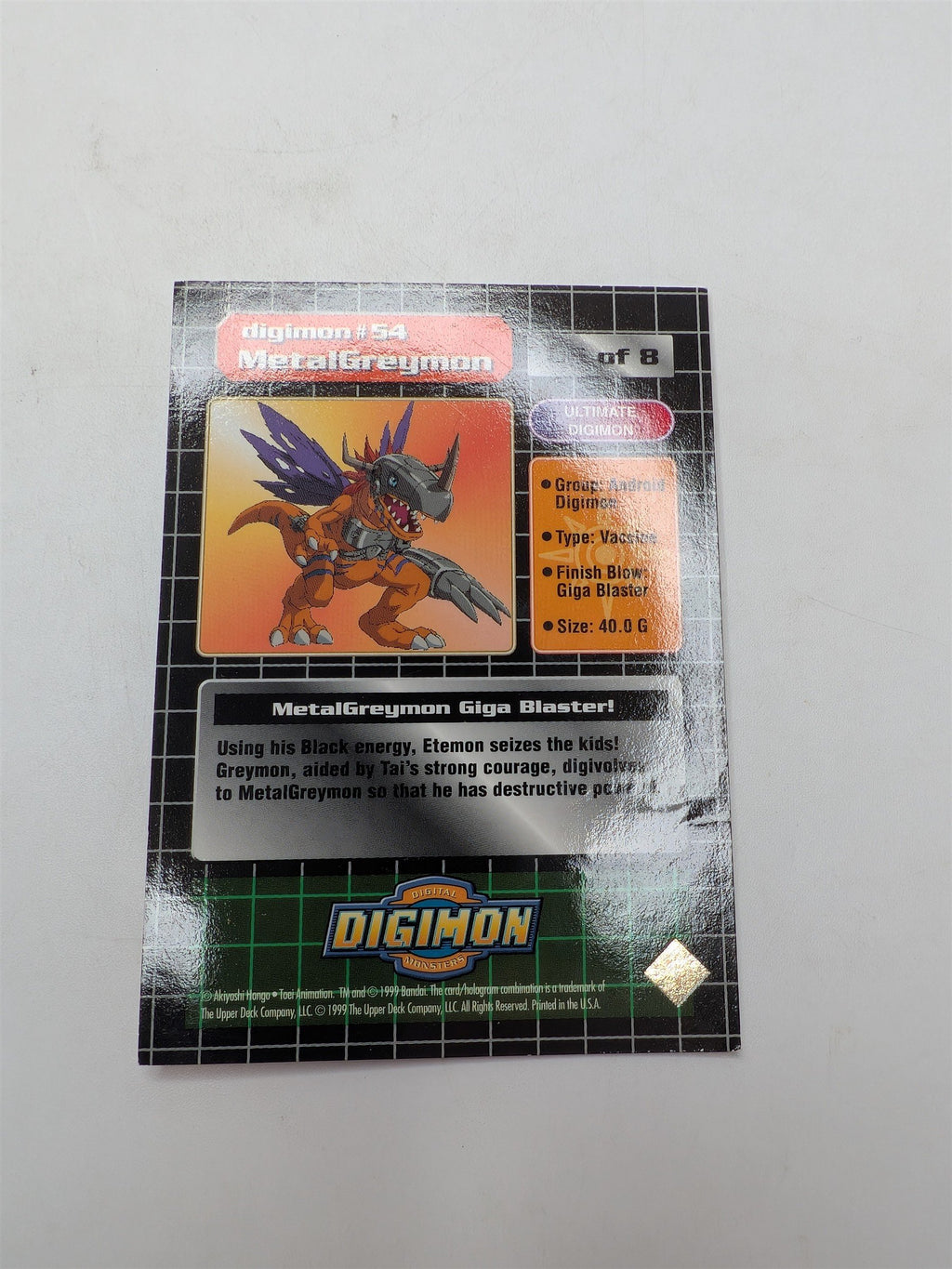 Digimon TCG MetalGreymon Ultimate #54 Card Foil U6/8