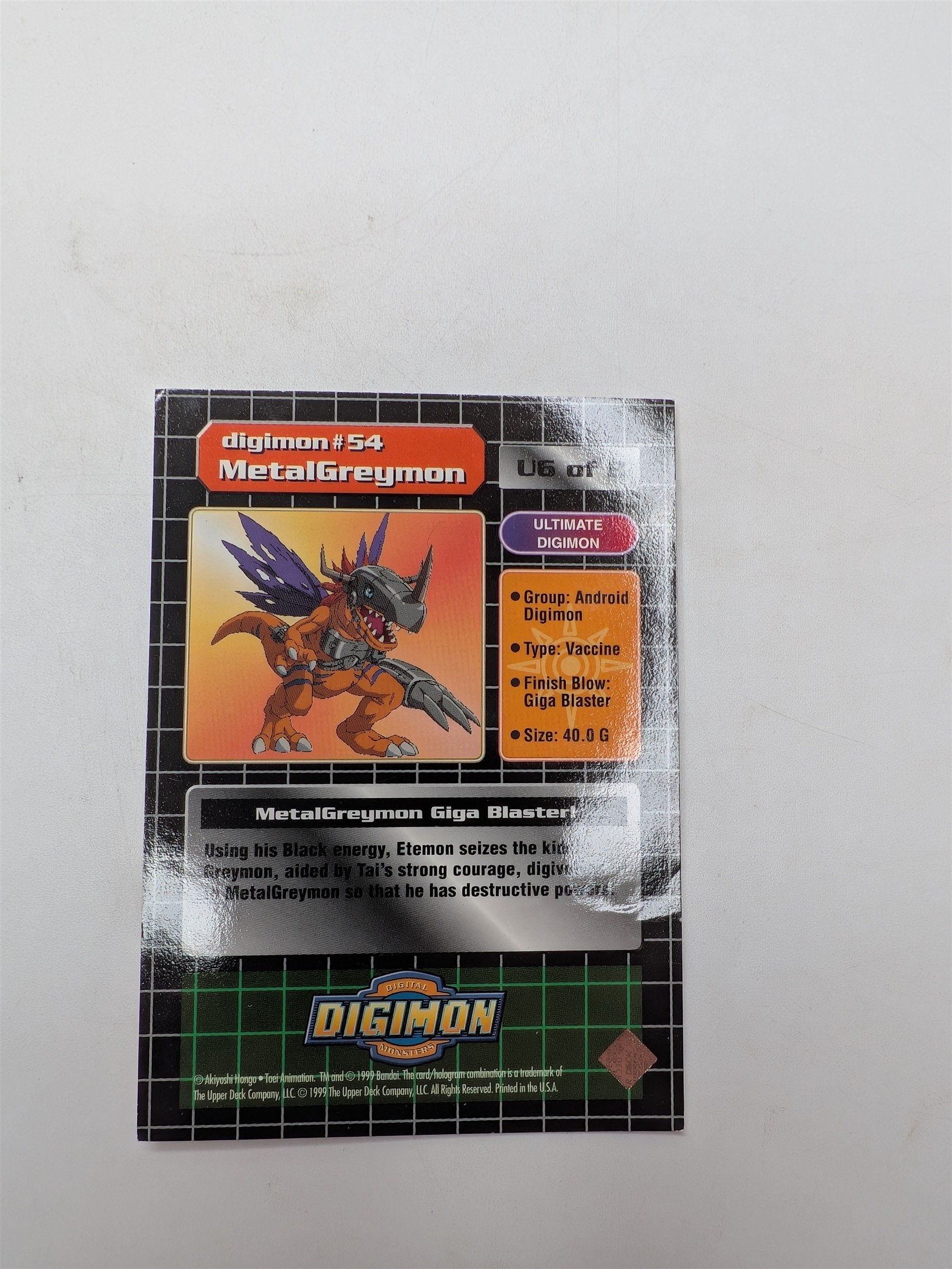 Digimon TCG MetalGreymon Ultimate #54 Card Foil U6/8
