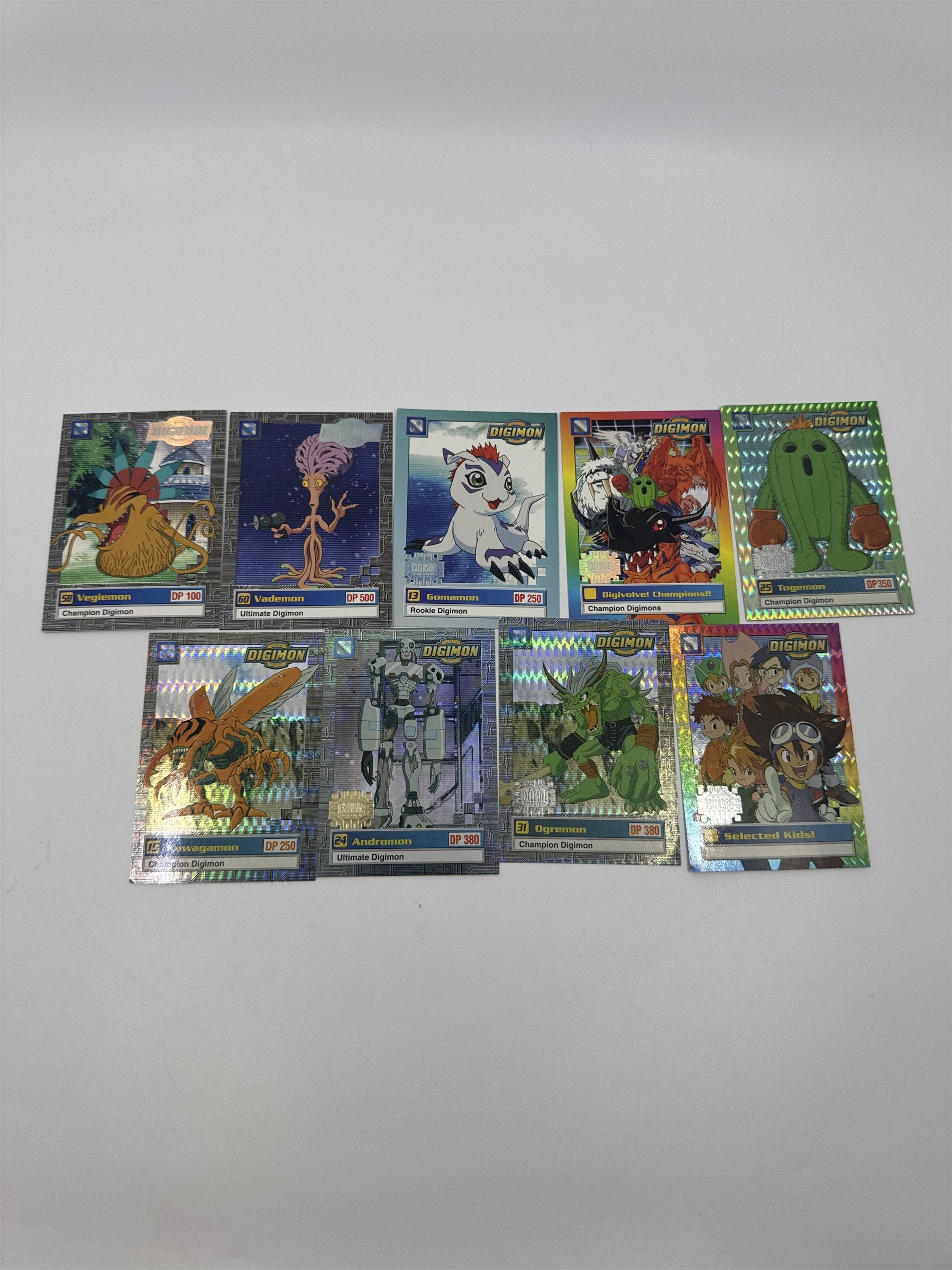 Set Of 9 Digimon Trading Cards