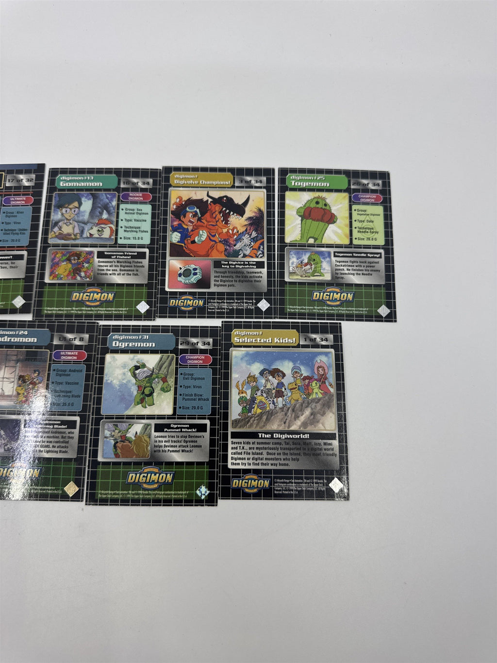 Set Of 9 Digimon Trading Cards