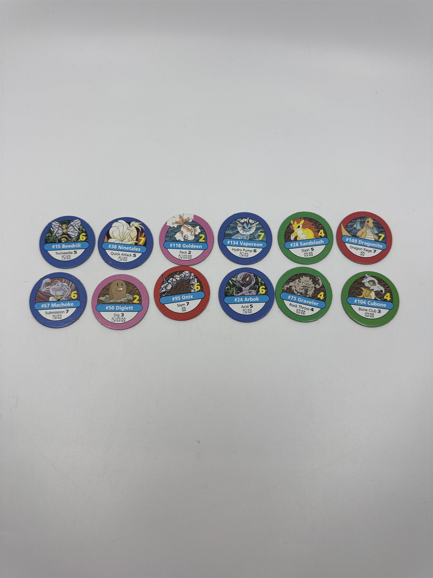 Set Of 12 Pokemon Master Trainer Board Game Replacement Chips