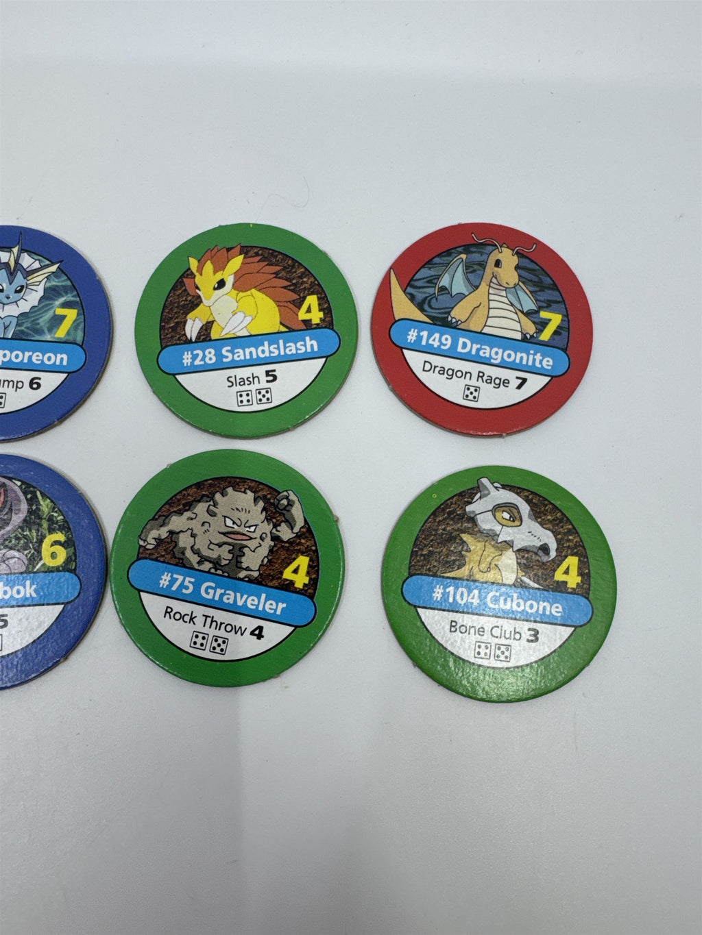 Set Of 12 Pokemon Master Trainer Board Game Replacement Chips