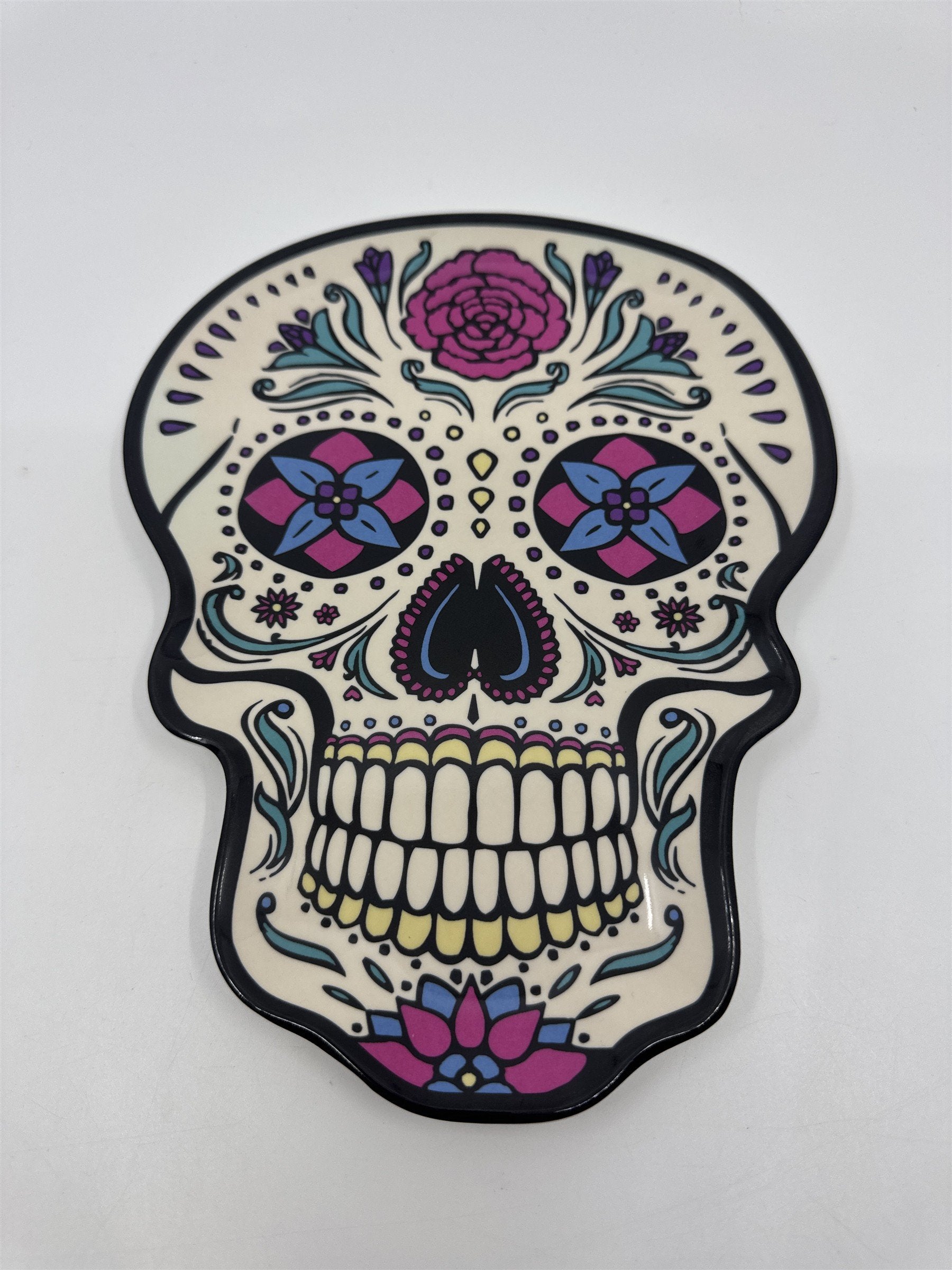 Day of The Dead/Halloween Sugar Skull Shaped Spoon Rest Plate Decor