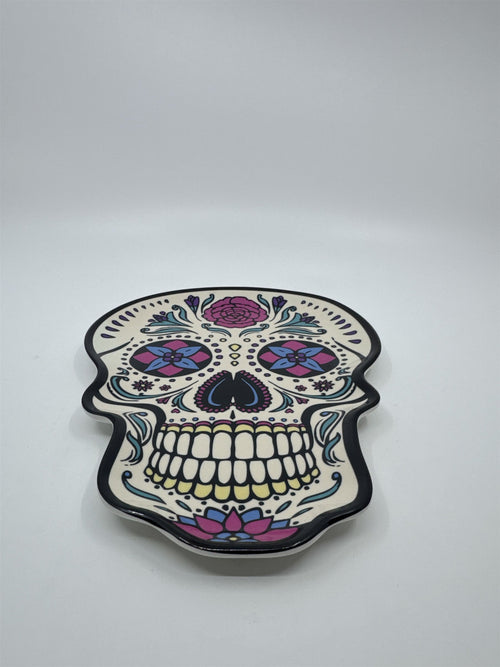 Day of The Dead/Halloween Sugar Skull Shaped Spoon Rest Plate Decor