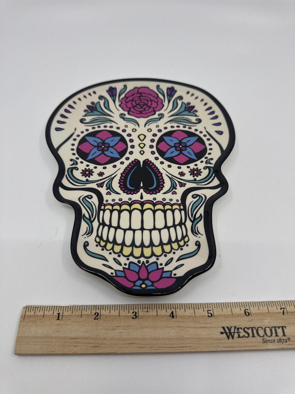 Day of The Dead/Halloween Sugar Skull Shaped Spoon Rest Plate Decor