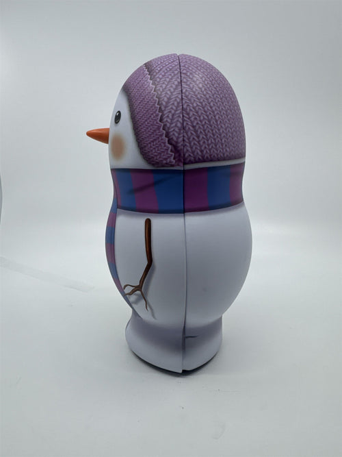 Christmas Snowman W/ Scarf Tin Storage/Candy Container Holiday Decor
