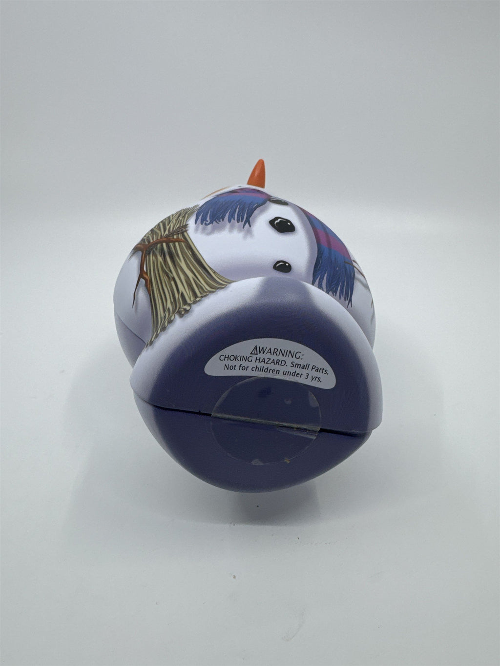 Christmas Snowman W/ Scarf Tin Storage/Candy Container Holiday Decor