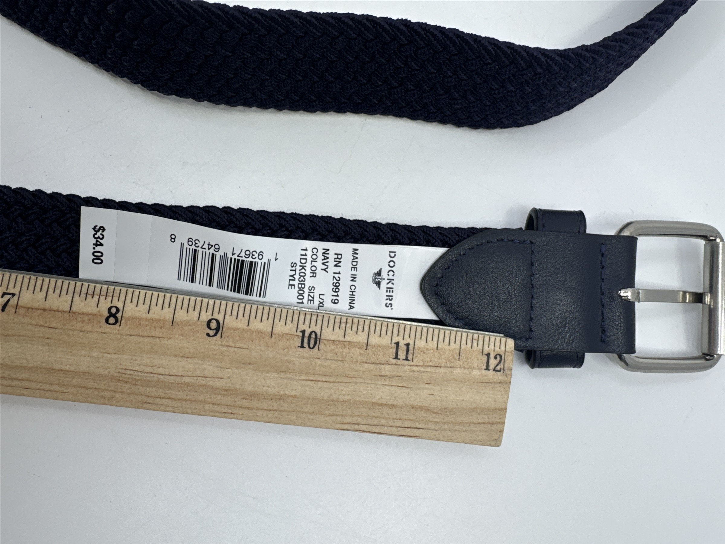 Men's Navy Blue Size L/XL 38-44 Docker's Woven Belt