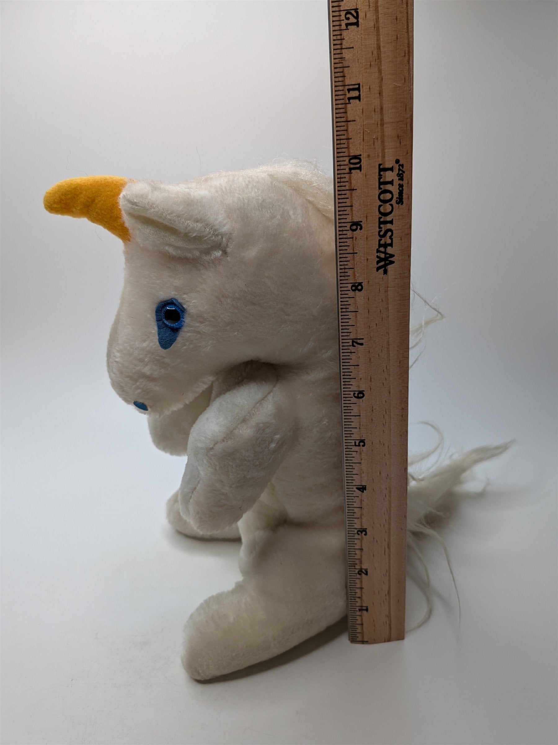 Vintage Etone International NJ Unicorn Stuffed Animal Plush /w Blue Eyes