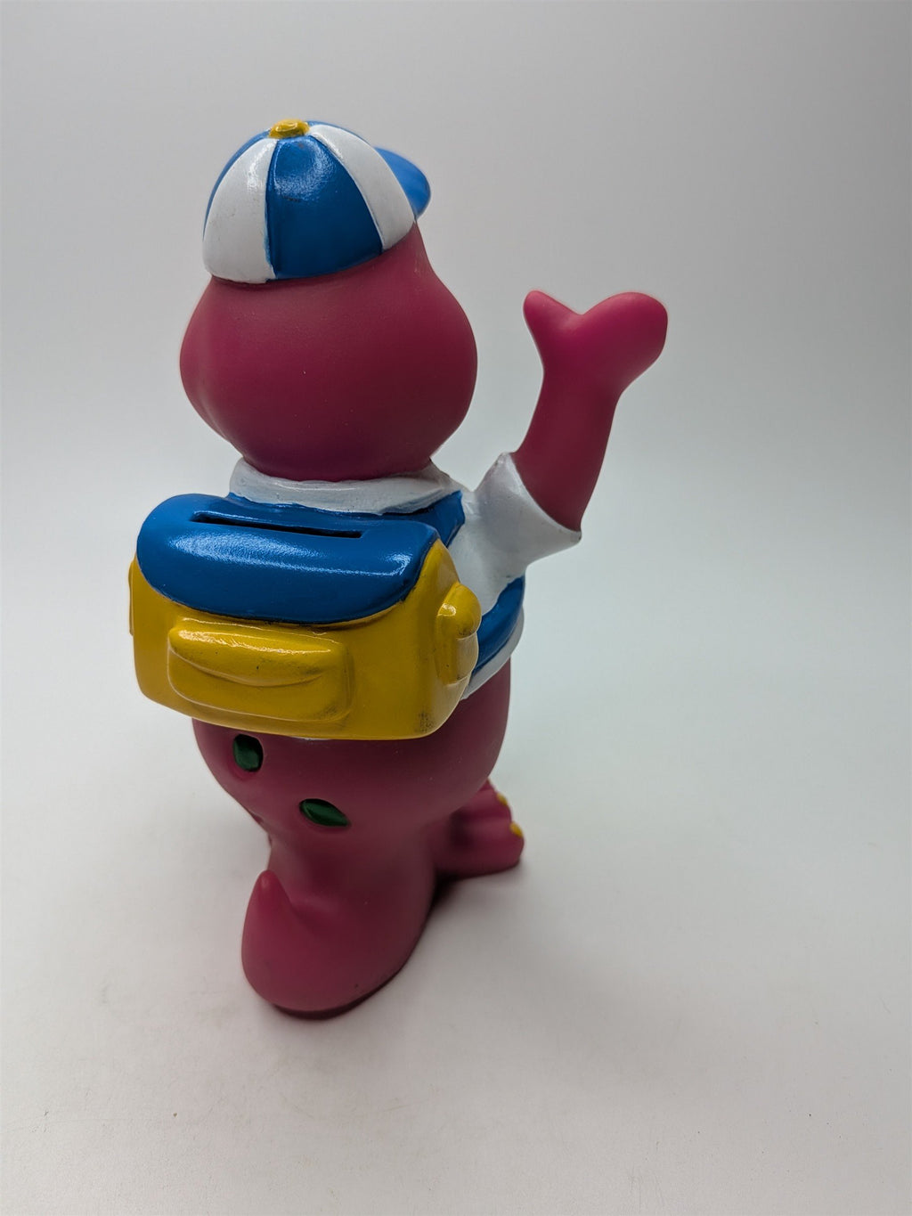 Vintage 1992 Barney Bank The Purple Dinosaur 7" Going to School Plastic Coin