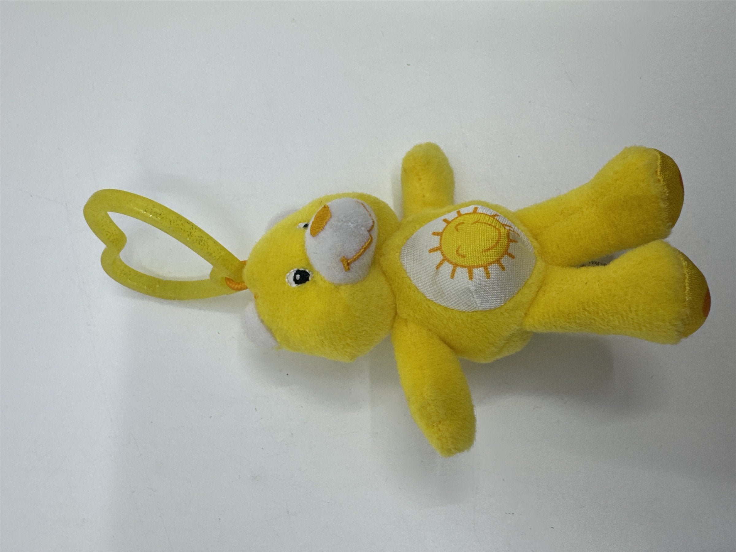 2005 Yellow Sunshine Care Bear Keychain Burger King Toy Collectible