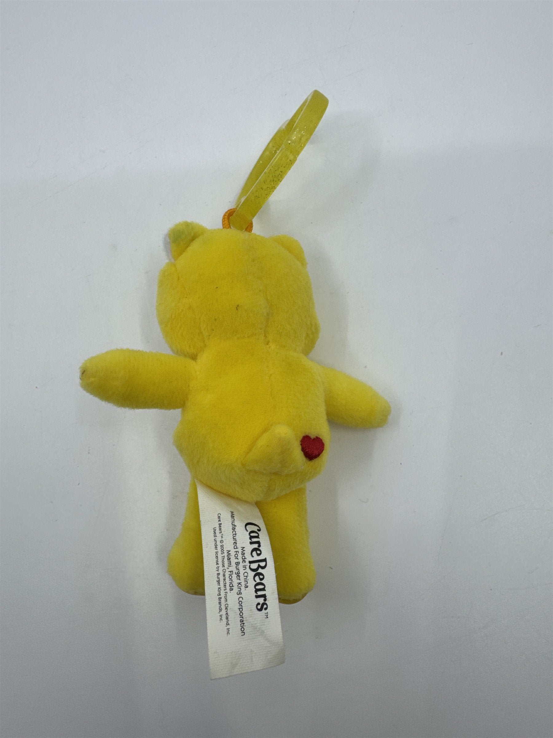 2005 Yellow Sunshine Care Bear Keychain Burger King Toy Collectible